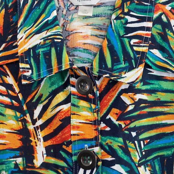 cj banks Multicolor Flora Print 3/4 Sleeve Blazer Jacket EUC Women's Size 1X - Picture 4 of 12